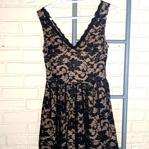 Dresses & Skirts - Black lace skater dress (fits like an 8)
